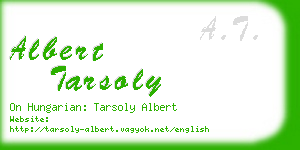 albert tarsoly business card